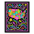 Colorful Alphabet Map Creatures and Cars Rug