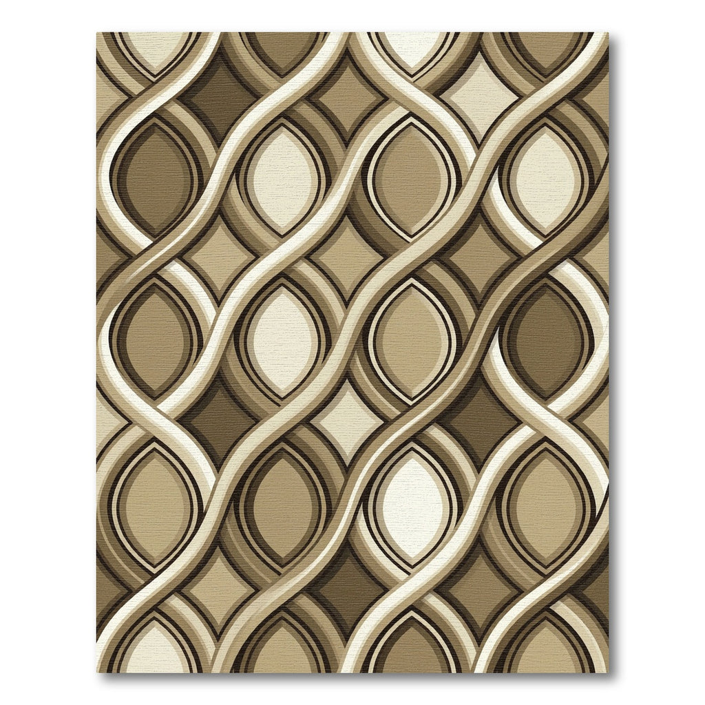 Modern Earthy Brown Intersecting Wave Texture Rug