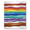 Vibrant Rainbow Wavy Layers Rug