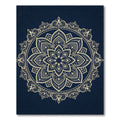 Golden Mandala Navy Circular Medallion Rug