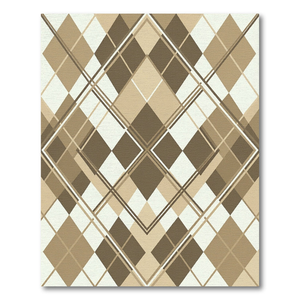 Sophisticated Taupe Geometric Argyle Abstract Rug