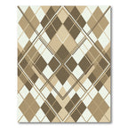 Sophisticated Taupe Geometric Argyle Abstract Rug