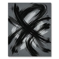 Modern Monochrome Abstract Brush Stroke Art Rug