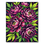 Vibrant Magenta Peony Floral Explosion Rug