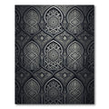 Ornate Black Silver Arch Medallion Rug