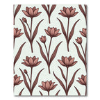 Muted Rose Floral Stem Art Rug