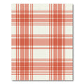 Coral Red White Tartan Plaid Rug