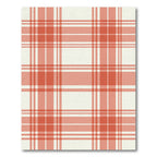 Coral Red White Tartan Plaid Rug