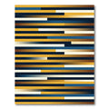 Modern Golden Navy Linear Gradient Stripe Rug