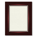 Dark Red Ivory Layered Border Rug