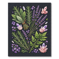 Botanical Herb Lavender Crystal Dark Rug