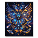 Celestial Golden Butterfly Starry Night Rug