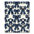 Navy Ribbon Bows and Rosette Medallions Rug