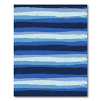 Modern Abstract Blue Painted Stripes Rug
