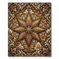Golden Baroque Star Floral Medallion Rug