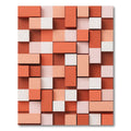 Terracotta Pink Layered Cubes Rug