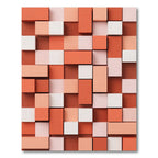 Terracotta Pink Layered Cubes Rug