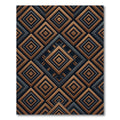 Sophisticated Charcoal and Wood Geometric Diamond Rug