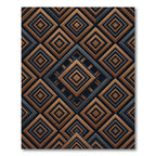 Sophisticated Charcoal and Wood Geometric Diamond Rug
