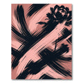 Blush and Black Ink Floral Brushstroke Rug