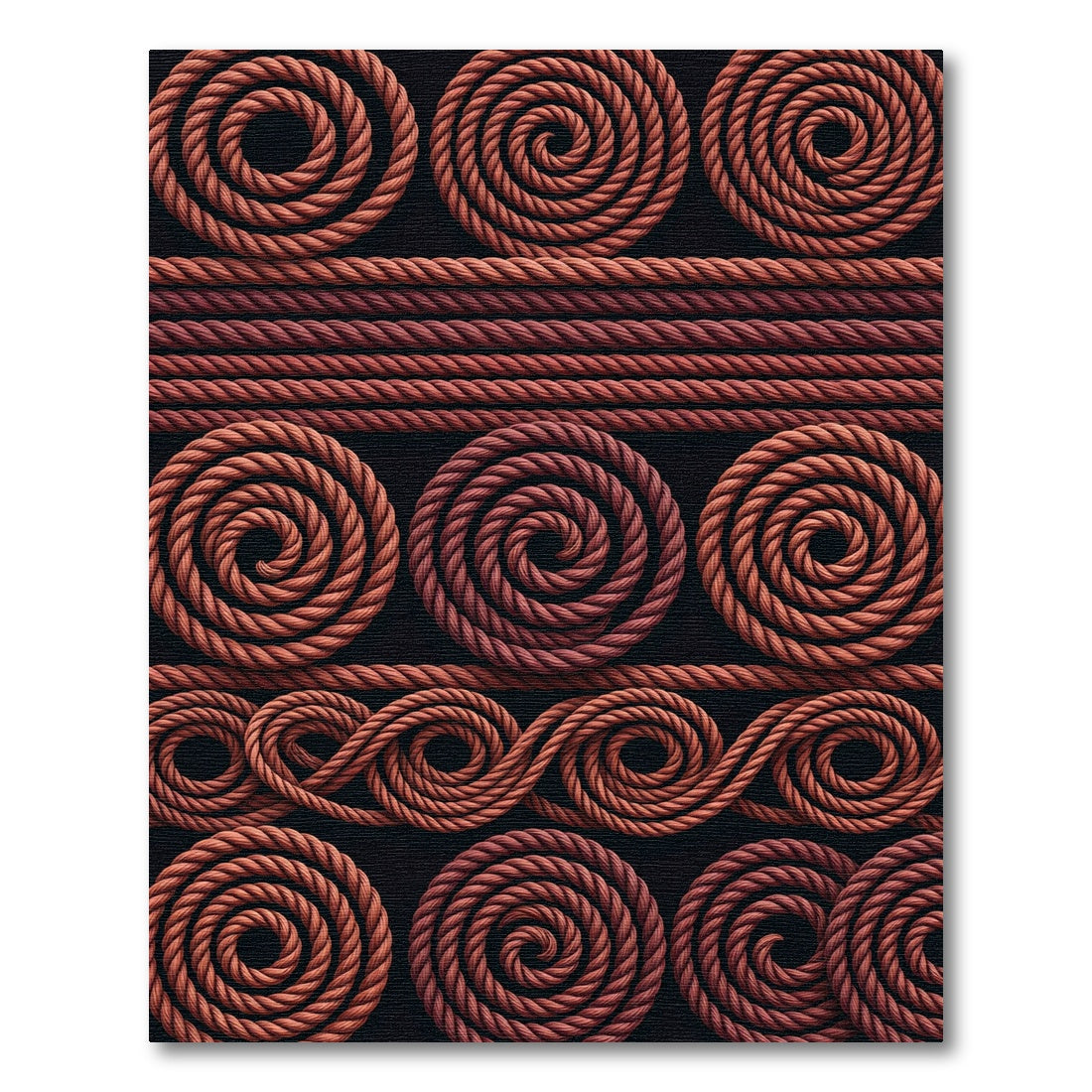 Terracotta Spiral Staircase Rope Art Rug