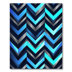 Electric Blue Chevron Geometric Accent Rug