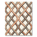 Intertwined Peach and Slate Geometric Weave Rug