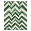 Modern Sage Green Geometric Zigzag Rug