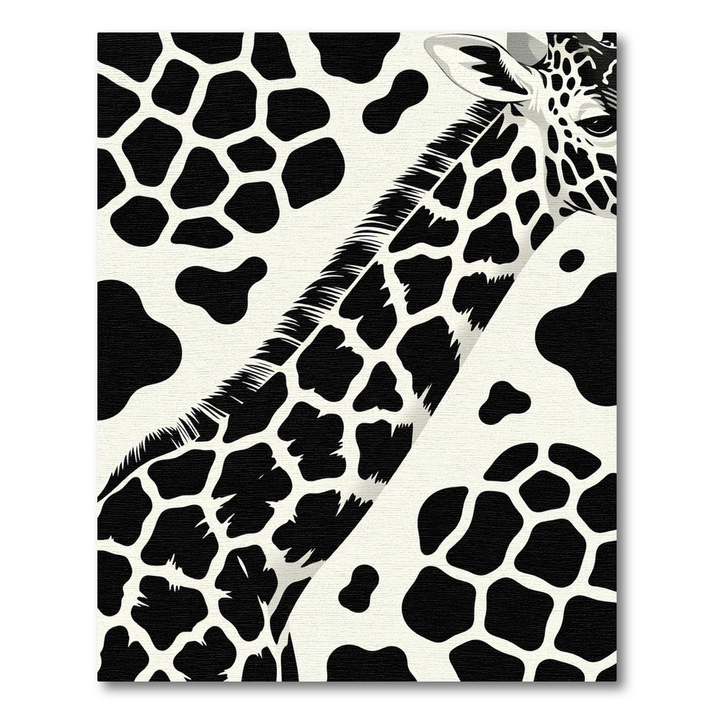 Modern Black and White Giraffe Spot Rug