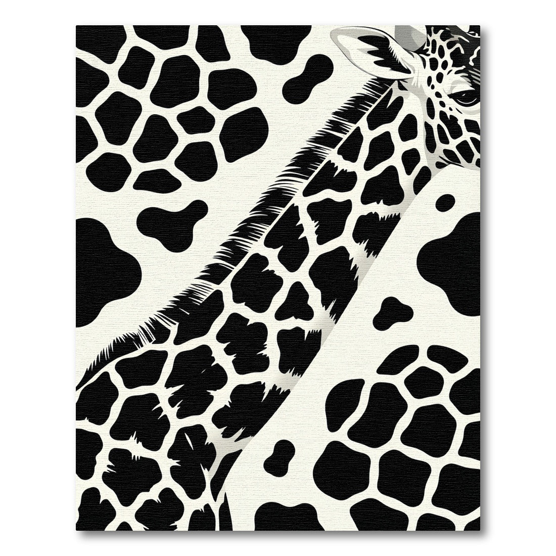 Modern Black and White Giraffe Spot Rug