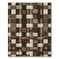 Wood Weave Patchwork Composition Rug