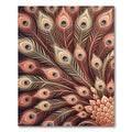 Coral Peach Feathered Eye Fan Display Rug