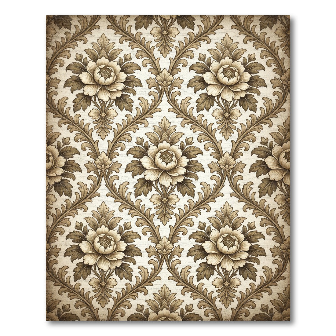 Vintage Cream Floral Vine Rug