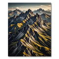 Golden Mountain Peaks Landscape Rug