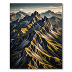 Golden Mountain Peaks Landscape Rug