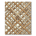 Woven Light Brown Interlocking Lattice Rug