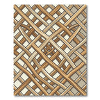Woven Light Brown Interlocking Lattice Rug