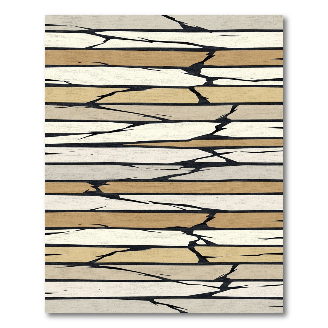 Earthy Tones Cracked Stone Stripes Rug