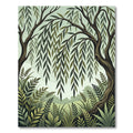 Serene Willow Tree Lush Green Meadow Rug