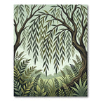 Serene Willow Tree Lush Green Meadow Rug