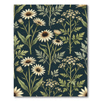 Elegant Cream Daisy Navy Botanical Rug