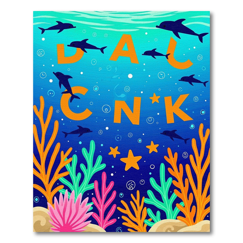 Oceanic Coral Dolphins And Stars Rug