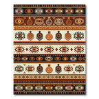 Tribal Eye Earthy Ochre Geometric Striped Rug
