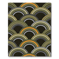 Retro Olive and Golden Arc Medallion Rug