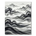 Monochromatic Ink Wash Cloud Swirls Rug
