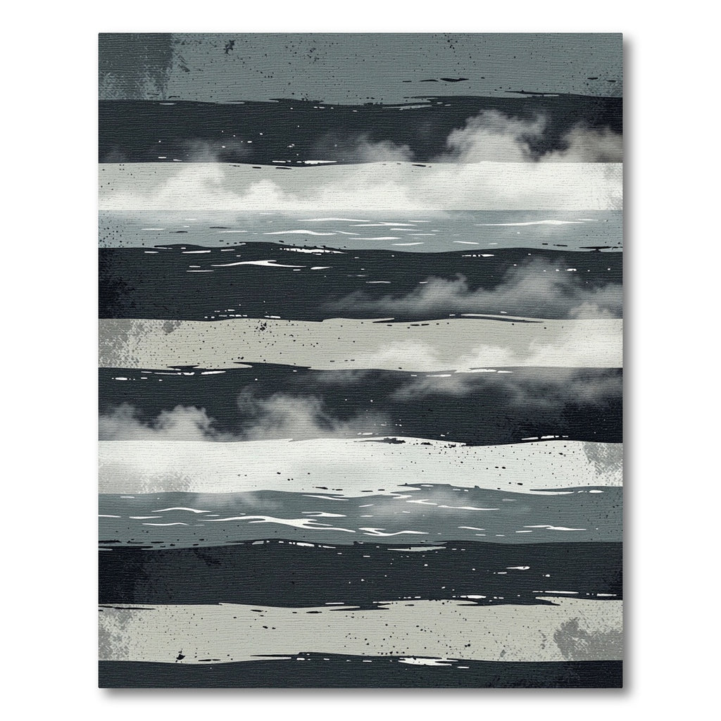 Monochrome Abstract Brush Stroke Rug