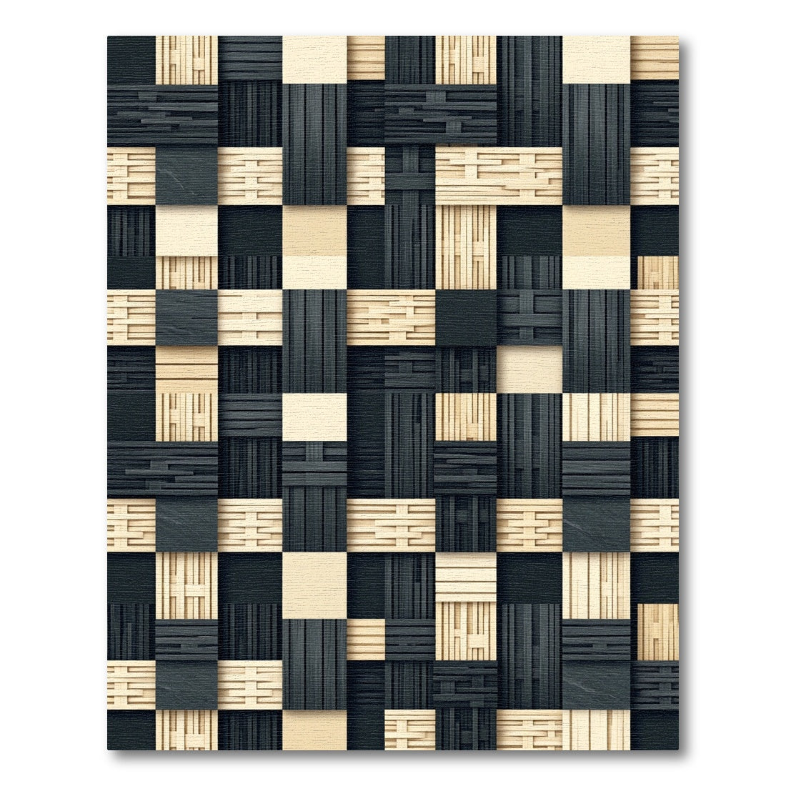 Dark Light Wood Striped Weave Rug