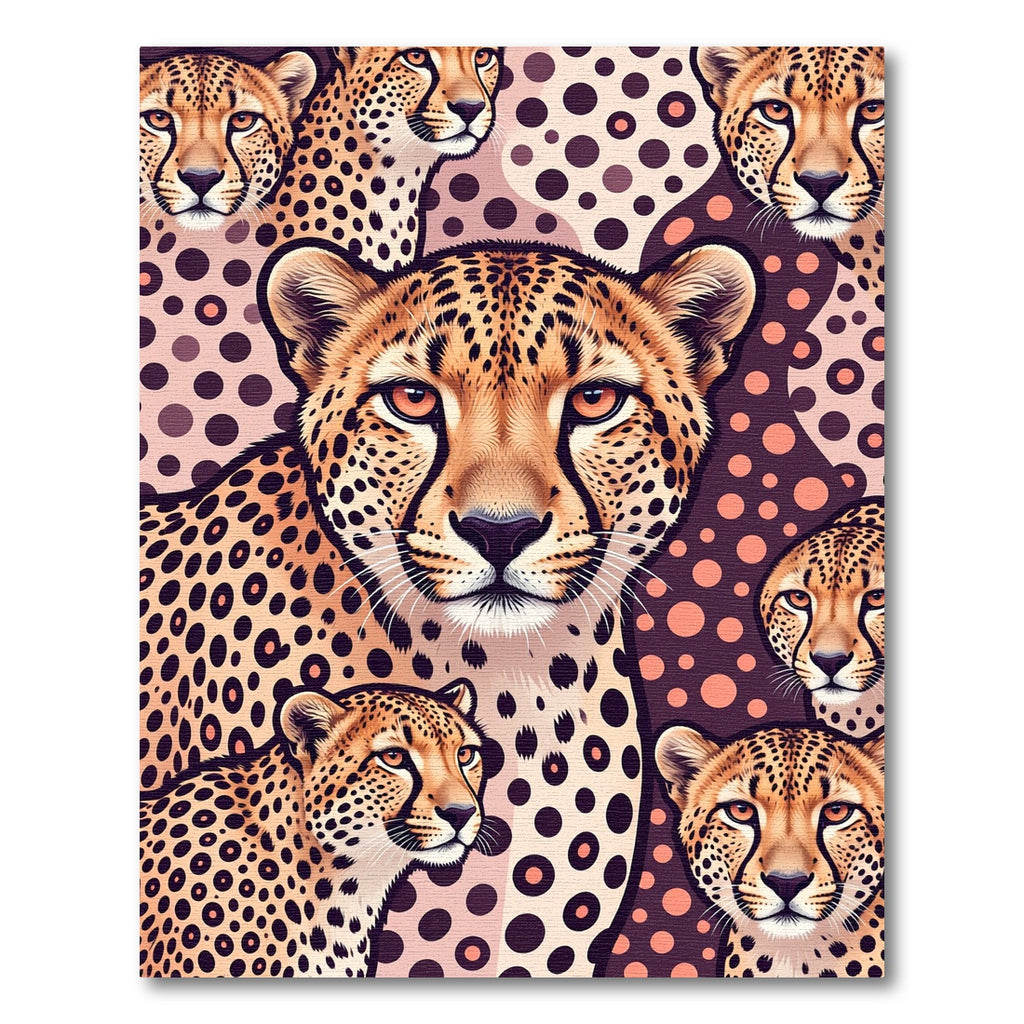 Vibrant Cheetah Portrait Spotted Tapestry Rug