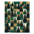 Earthy Forest Pine Checkered Woodland Rug
