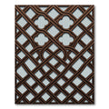 Dark Brown Lattice Quatrefoil Geometric Rug